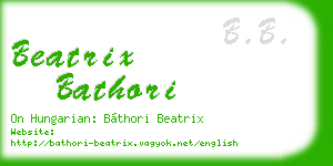 beatrix bathori business card